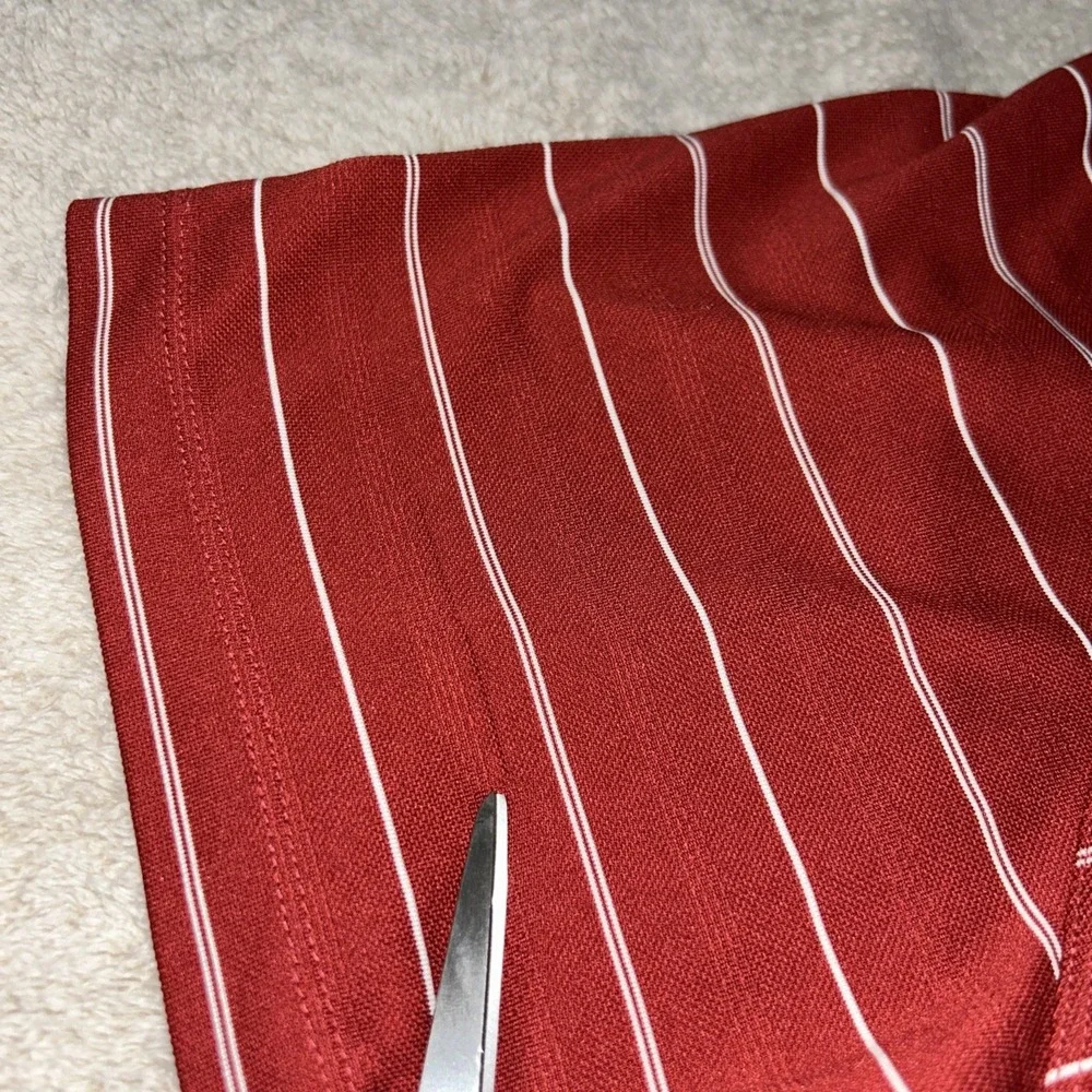 Nike Golf Dri-Fit Vented Polo Shirt Short Sleeve‎ Mens X Large Striped Red